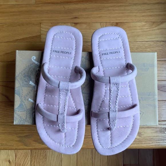 Free People Hadden Suede Slide Sandal Thistle Pink SZ 10 - Picture 7 of 13